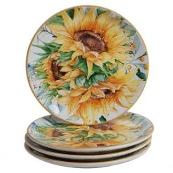 Sunflower Fields 16-Piece Seasonal Multicolored Earthenware Dinnerware Set (Service for 4) by Certified International -Dinnerware Shop multicolored certified international dinnerware sets 89051rm 4f 1000
