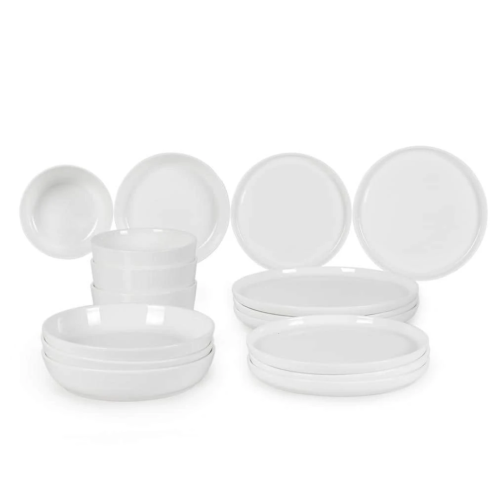 16-Piece Natural White Bone China Dinnerware Set (Set for 4) by TABLE 12 5 16-Piece Natural White Bone China Dinnerware Set (Set for 4) by TABLE 12 - Image 3