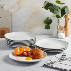 Square Stoneware Dinner Plates (Set of 10) by Tabletops Gallery -Dinnerware Shop off white tabletops gallery dinner plates ttu e4042 ec 31 1000