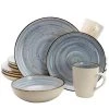 Mellow 16-Piece Country/Cottage Powder Blue Earthenware Dinnerware Set (Service for 4) by Elama -Dinnerware Shop powder blue elama dinnerware sets 985110053m 64 1000