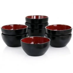 Soho Lounge 16 fl.oz Red Stoneware 6 in. 8-Piece Bowl Set by GIBSON HOME -Dinnerware Shop red bowls 985117166m 4f 1000