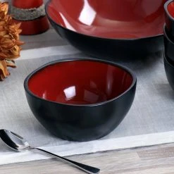 Soho Lounge 16 fl.oz Red Stoneware 6 in. 8-Piece Bowl Set by GIBSON HOME -Dinnerware Shop red bowls 985117166m c3 1000