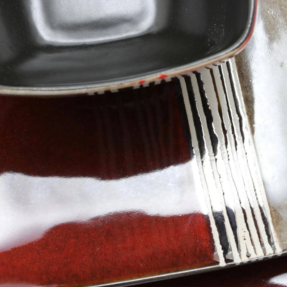 Downtown Loft 16-Piece Modern Red Stoneware Dinnerware Set (Service for 4) by Elama 5 Downtown Loft 16-Piece Modern Red Stoneware Dinnerware Set (Service for 4) by Elama - Image 3