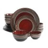 Cafe Versailles 16-Piece Casual Red Stoneware Dinnerware Set (Service for 4) by GIBSON ELITE