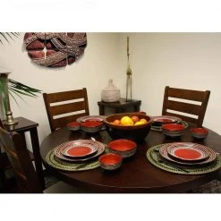 Cafe Versailles 16-Piece Casual Red Stoneware Dinnerware Set (Service for 4) by GIBSON ELITE 9 Cafe Versailles 16-Piece Casual Red Stoneware Dinnerware Set (Service for 4) by GIBSON ELITE -Dinnerware Shop red gibson elite dinnerware sets 98594645m c3 1000