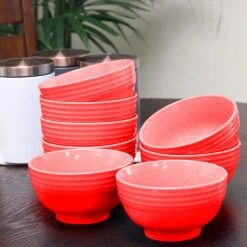 Plaza Cafe 6 in. Red Bowl Set (Set of 8) by GIBSON HOME 9 Plaza Cafe 6 in. Red Bowl Set (Set of 8) by GIBSON HOME -Dinnerware Shop red gibson home bowls 985105024m 1f 1000