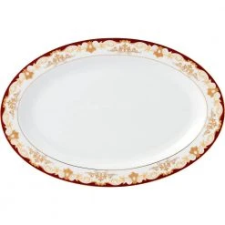 57-Piece Patterned Red Bone China Dinnerware Set (Service for 8) by Lorren Home Trends -Dinnerware Shop red lorren home trends dinnerware sets mabel 57 4f 1000