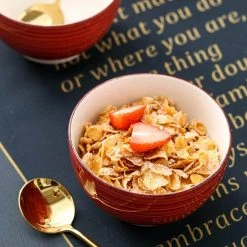 Series Bella 5.5 in. Cereal Bowl Porcelain in Vintage Look Red Dinnerware Set (Service for 4) by vancasso -Dinnerware Shop red vancasso bowls vc bella r sdw 44 1000