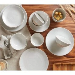 Siterra 16-Piece Casual Rustic White Stoneware Dinnerware Set (Service for 4) by Sango -Dinnerware Shop rustic white sango dinnerware sets 3714wh806acm33 4f 1000