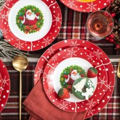 Santaclaus 36-Piece White and Red Porcelain Christmas Dinnerware Set (Service for 12) by VEWEET 13 Santaclaus 36-Piece White and Red Porcelain Christmas Dinnerware Set (Service for 12) by VEWEET -Dinnerware Shop santaclaus veweet dinnerware sets santaclaus 18 2 1f 1000