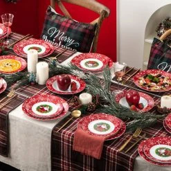 Santaclaus 36-Piece White and Red Porcelain Christmas Dinnerware Set (Service for 12) by VEWEET 16 Santaclaus 36-Piece White and Red Porcelain Christmas Dinnerware Set (Service for 12) by VEWEET -Dinnerware Shop santaclaus veweet dinnerware sets santaclaus 18 2 76 1000