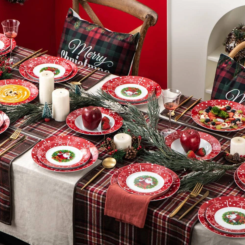 Santaclaus 36-Piece White and Red Porcelain Christmas Dinnerware Set (Service for 12) by VEWEET 9 Santaclaus 36-Piece White and Red Porcelain Christmas Dinnerware Set (Service for 12) by VEWEET - Image 7