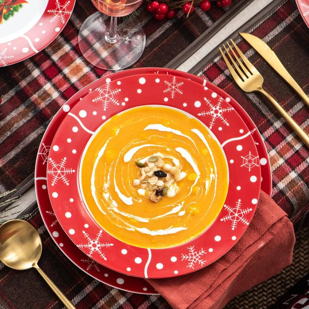 Santaclaus 36-Piece White and Red Porcelain Christmas Dinnerware Set (Service for 12) by VEWEET 8 Santaclaus 36-Piece White and Red Porcelain Christmas Dinnerware Set (Service for 12) by VEWEET - Image 6