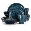 Deepsea Mozaic 16-Piece Modern Sea Blue Stoneware Dinnerware Set (Service for 4) by Elama 2 Deepsea Mozaic 16-Piece Modern Sea Blue Stoneware Dinnerware Set (Service for 4) by Elama -Dinnerware Shop sea blue elama dinnerware sets 985112659m 64 1000