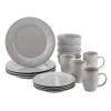 16-Piece Solid Sea Salt Gray Ceramic Dinnerware Set (Service for 16) by Rachael Ray -Dinnerware Shop sea salt gray dinnerware sets 46297 64 1000