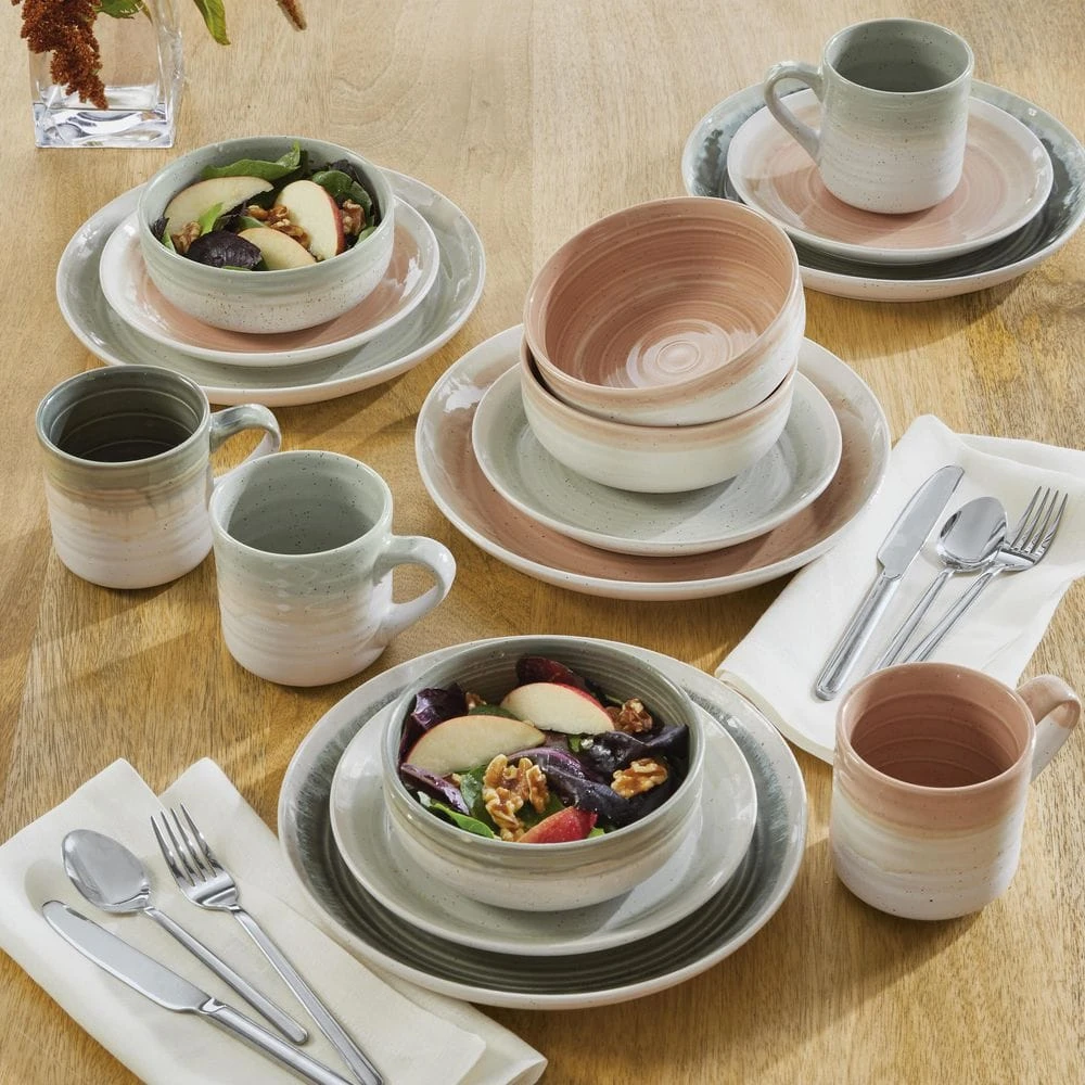 Hearth 16-Piece Casual Seafoam Ceramic Dinnerware Set (Service for 4) by BAUM 5 Hearth 16-Piece Casual Seafoam Ceramic Dinnerware Set (Service for 4) by BAUM - Image 3