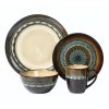 16-Piece Casual Shiny Finish Stoneware Dinnerware Set (Service for 4) by Lorren Home Trends -Dinnerware Shop shiny finish lorren home trends dinnerware sets lh521 64 1000