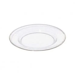 Metallic Silver Rim Glass Clear Dinner Plate (Set of 4) by Split P