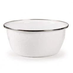 Solid White 3-cup Enamelware Salad Bowl Set of 4 by Golden Rabbit