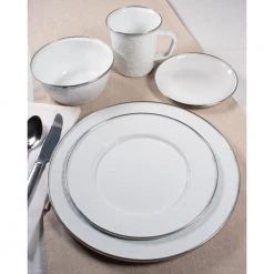 10.5 in. Solid White Enamelware Square Plates (Set of 2) by Golden Rabbit -Dinnerware Shop solid white golden rabbit dinner plates ww09s2 31 1000