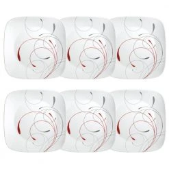 Splendor Vitrelle; Square Splendor Vitrelle 6-Piece Contemporary Splendor Glass Dinnerware Set (Service for 6) by Corelle