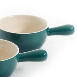 Crock-Pot 27 fl. oz Teal Stoneware Soup Bowl with Handle (Set of 2) by Gibson 10 Crock-Pot 27 fl. oz Teal Stoneware Soup Bowl with Handle (Set of 2) by Gibson -Dinnerware Shop teal gibson bowls 127397 02r 1f 1000