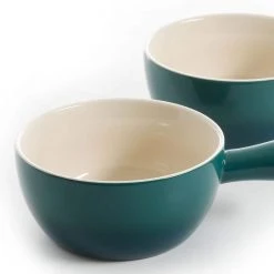 Crock-Pot 27 fl. oz Teal Stoneware Soup Bowl with Handle (Set of 2) by Gibson 9 Crock-Pot 27 fl. oz Teal Stoneware Soup Bowl with Handle (Set of 2) by Gibson -Dinnerware Shop teal gibson bowls 127397 02r 4f 1000