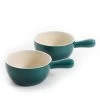 Crock-Pot 27 fl. oz Teal Stoneware Soup Bowl with Handle (Set of 2) by Gibson -Dinnerware Shop teal gibson bowls 127397 02r 64 1000