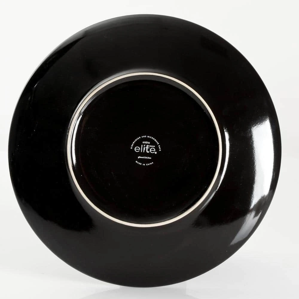 Kyoto 16-Piece Asian Inspired Teal reactive glaze with black and bronze accents Stoneware Dinnerware Set (Service for 4) by GIBSON ELITE 4 Kyoto 16-Piece Asian Inspired Teal reactive glaze with black and bronze accents Stoneware Dinnerware Set (Service for 4) by GIBSON ELITE - Image 2