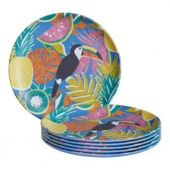 Taryn Melamine Accent Plates in Toucan (Set of 6) by StyleWell