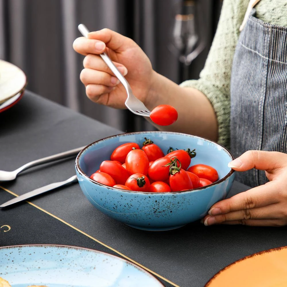 Navia Tropical Multi-colors 32-Piece Stoneware Dinnerware Sets with Dinner, Dessert Plate, Bowl, Mug (Service for 8) by vancasso 7 Navia Tropical Multi-colors 32-Piece Stoneware Dinnerware Sets with Dinner, Dessert Plate, Bowl, Mug (Service for 8) by vancasso - Image 5