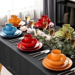 Navia Tropical Multi-colors 32-Piece Stoneware Dinnerware Sets with Dinner, Dessert Plate, Bowl, Mug (Service for 8) by vancasso 16 Navia Tropical Multi-colors 32-Piece Stoneware Dinnerware Sets with Dinner, Dessert Plate, Bowl, Mug (Service for 8) by vancasso -Dinnerware Shop tropical vancasso dinnerware sets vc navia 16 sl 2 76 1000