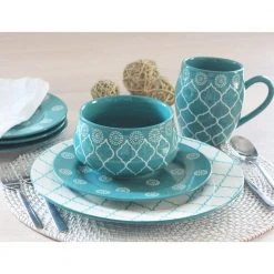 Moroccan 16-Piece Dinnerware Set in Turquoise by BAUM -Dinnerware Shop turquoise baum dinnerware sets moroct16 31 1000