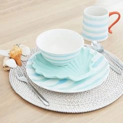 Ocean Sunrise 16-Piece Coastal White Ceramic Dinnerware Set (Service for 4) by BAUM 7 Ocean Sunrise 16-Piece Coastal White Ceramic Dinnerware Set (Service for 4) by BAUM -Dinnerware Shop white baum dinnerware sets ocean16 31 1000