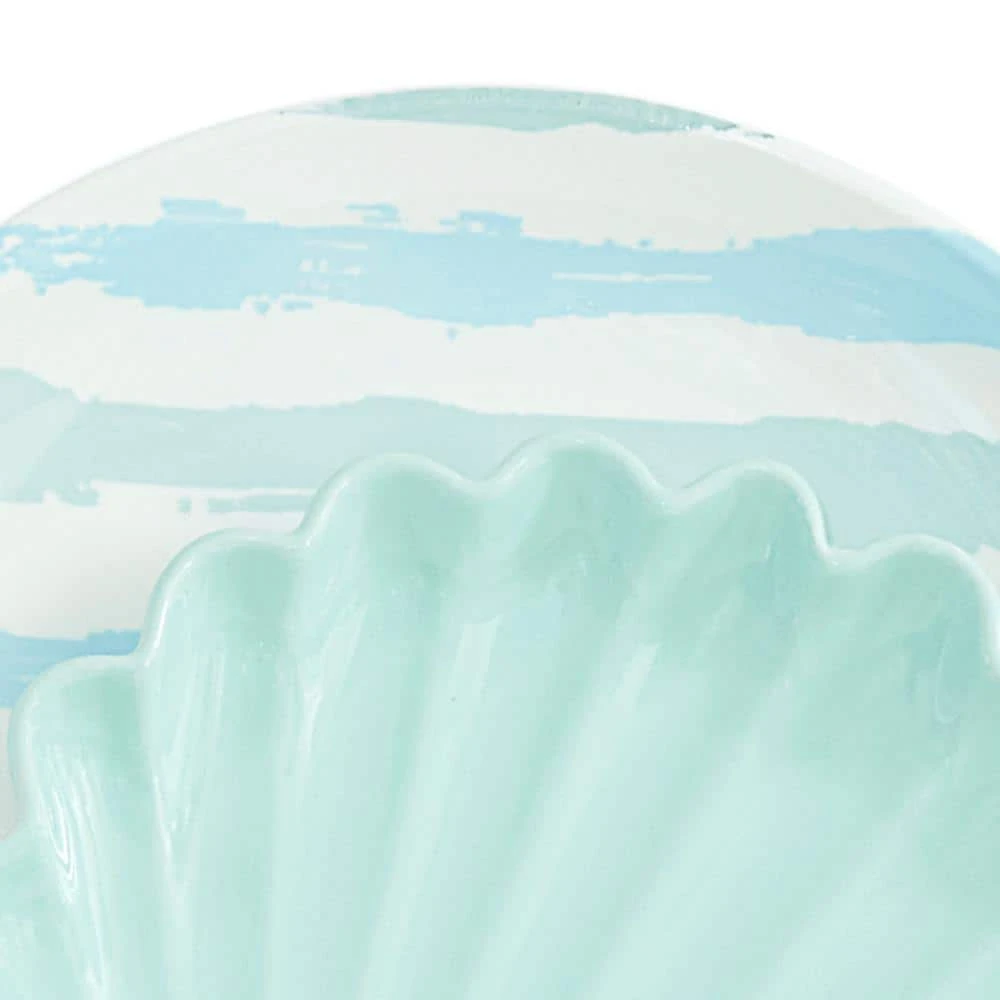 Ocean Sunrise 16-Piece Coastal White Ceramic Dinnerware Set (Service for 4) by BAUM 4 Ocean Sunrise 16-Piece Coastal White Ceramic Dinnerware Set (Service for 4) by BAUM - Image 2