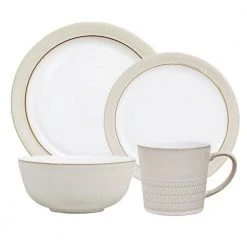 Natural Canvas White Place Setting Set (4-Piece) by Denby
