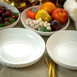 20 oz. White Porcelain Bowl (Set of 4) by Elama -Dinnerware Shop white elama bowls 985114767m 31 1000