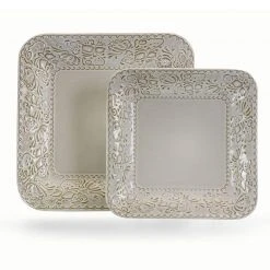 Ivory Lotus 16-Piece Traditional White Stoneware Dinnerware Set (Service for 4) by Elama -Dinnerware Shop white elama dinnerware sets 985112445m 1f 1000