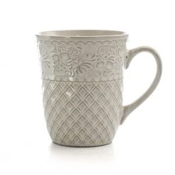 Ivory Lotus 16-Piece Traditional White Stoneware Dinnerware Set (Service for 4) by Elama -Dinnerware Shop white elama dinnerware sets 985112445m fa 1000