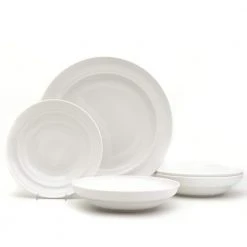33.8 fl. oz. White Essential Pasta Bowls and Serve Set by Euro Ceramica