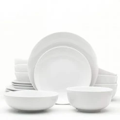 White Essential 16-Piece Casual Porcelain Dinnerware Set (Service for 4) by Euro Ceramica