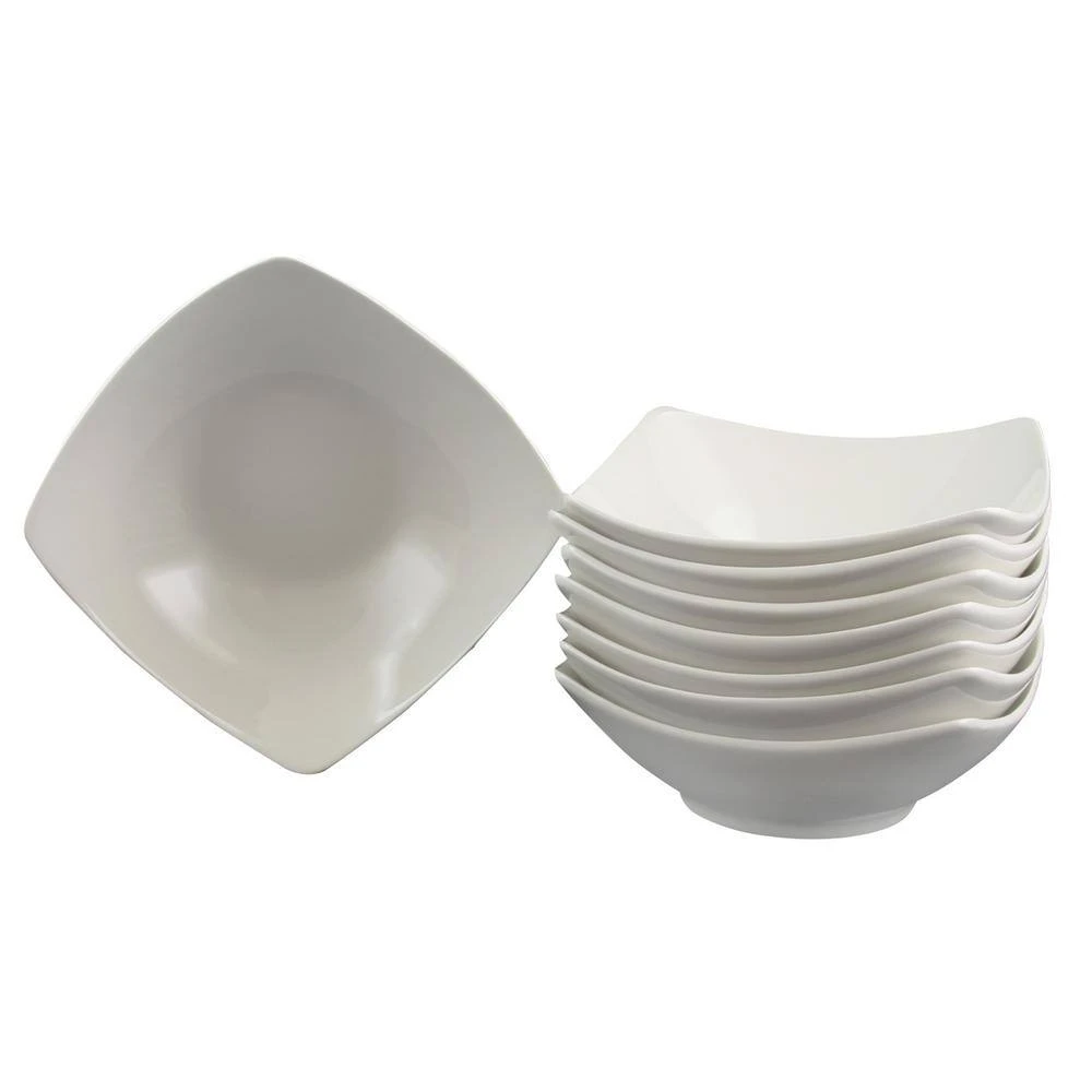 Zen Buffetware White Square Bowls (Set of 8) by Gibson 6 Zen Buffetware White Square Bowls (Set of 8) by Gibson - Image 4
