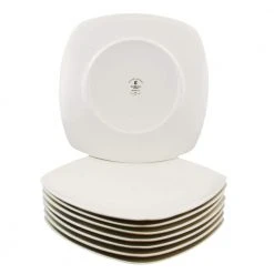 Zen Buffetware White Square Dinner Plates (Set of 8) by Gibson