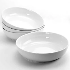 Extra Wide 8.5 in. White Dinner and Serving Bowl (Set of 4) by Gibson Home -Dinnerware Shop white gibson home bowls 985111633m 1f 1000