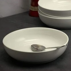 Extra Wide 8.5 in. White Dinner and Serving Bowl (Set of 4) by Gibson Home -Dinnerware Shop white gibson home bowls 985111633m 4f 1000