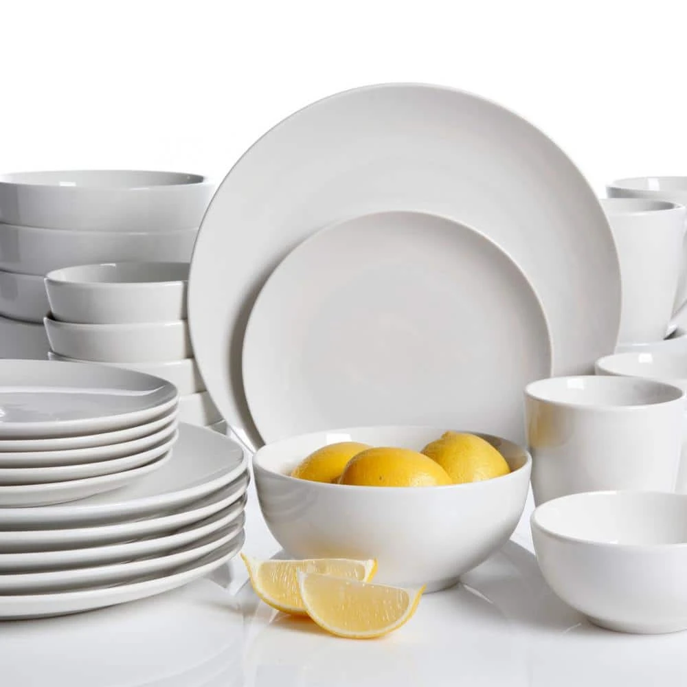 Ogalla 30-Piece Casual White Porcelain Dinnerware Set (Service for 6) by Gibson Home 5 Ogalla 30-Piece Casual White Porcelain Dinnerware Set (Service for 6) by Gibson Home - Image 3