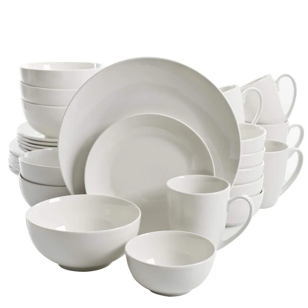 Ogalla 30-Piece Casual White Porcelain Dinnerware Set (Service for 6) by Gibson Home 3 Ogalla 30-Piece Casual White Porcelain Dinnerware Set (Service for 6) by Gibson Home