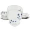 Evening Orchid 12-Piece White Fine Ceramic Dinnerware Set by GIBSON HOME 1 Evening Orchid 12-Piece White Fine Ceramic Dinnerware Set by GIBSON HOME -Dinnerware Shop white gibson home dinnerware sets 985114940m 64 1000