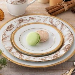 Charlotta 9 in. Gold Holiday Harvest Accent Plates (Set of 4) by Noritake 10 Charlotta 9 in. Gold Holiday Harvest Accent Plates (Set of 4) by Noritake -Dinnerware Shop white gold noritake salad plates dessert plates 1716 509e 4f 1000