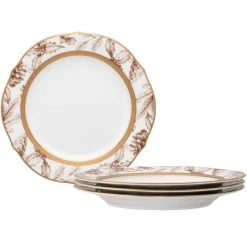 Charlotta 9 in. Gold Holiday Harvest Accent Plates (Set of 4) by Noritake